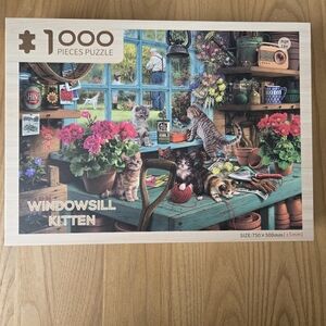 1000 Piece Jigsaw Puzzle Windowsill Kitten